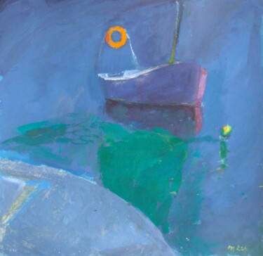 The purple boat Ζωγραφική με τίτλο "The purple boat" από Mariia Kurbatova, Αυθεντικά έργα τέχνης, Γκουάς