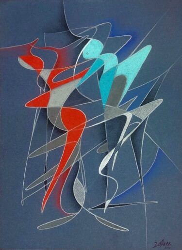 Painting titled "Get Away" by Hajar Vafaee, Original Artwork, Pastel