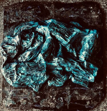 Картина под названием "Ultra bluer" - Machnolga, Подлинное произведение искусства, Акрил Установлен на Другая жесткая панель