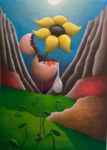 Pittura intitolato "La creazione" da Alberto Nori, Opera d'arte originale, Olio Montato su Telaio per barella in legno