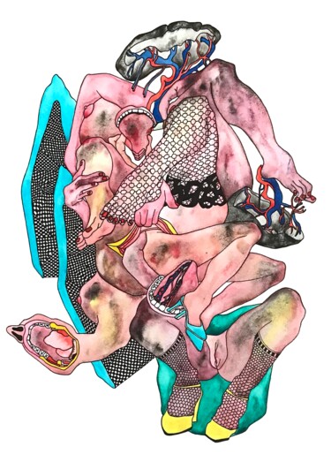 Dessin intitulée "Anatomie 11" par Julie Lorinet, Œuvre d'art originale, Aquarelle
