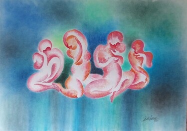 Peinture intitulée "Calm" par Hajar Vafaee, Œuvre d'art originale, Pastel