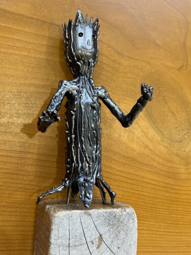 "WOOD BOY" başlıklı Heykel Sylvain Arondel tarafından, Orijinal sanat, Metaller