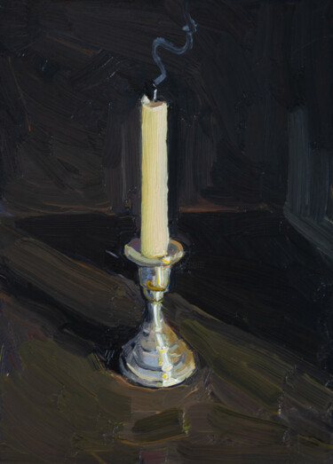 Extinguished Candle Peinture intitulée "Extinguished Candle" par Serhii Zavadenko, Œuvre d'art originale, Huile