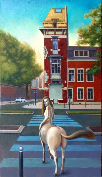 "Mythe de la ville." başlıklı Tablo Igor Stepanov tarafından, Orijinal sanat, Petrol Ahşap panel üzerine monte edilmiş