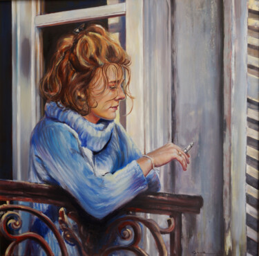 Peinture intitulée "Parisian Windows, T…" par Gennadiy V. Ivanov, Œuvre d'art originale, Huile