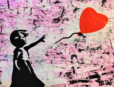 Wind of love ( Tribute to Banksy ) Painting titled "Wind of love ( Trib…" by Dr. Love, Original Artwork, Acrylic