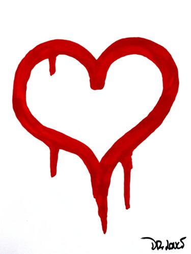 绘画 标题为“Love heart ( Tribut…” 由Dr. Love, 原创艺术品, 丙烯