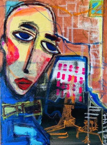 Peinture intitulée "Just arrived in the…" par Frédérick Meunier, Œuvre d'art originale, Acrylique Monté sur Châssis en bois