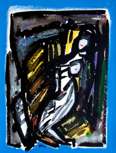 Peinture intitulée "Le sommeil" par Alain Halter, Œuvre d'art originale, Gouache