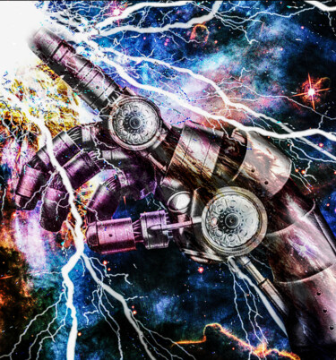 Kosmische Kraft – Die mechanische Hand 「Kosmische Kraft – D…」というタイトルのデジタルアーツ Arne Vierlingerによって, オリジナルのアートワーク, デジタルプリント ウッドストレッチャーフレームにマウント