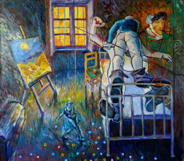 Pittura intitolato "Van Gogh asylum" da Gennadiy V. Ivanov, Opera d'arte originale, Olio