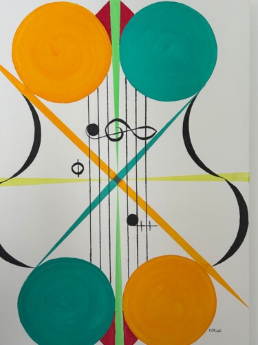 Peinture intitulée "violoncelle" par Fabrice Gruwe, Œuvre d'art originale, Acrylique Monté sur Châssis en bois