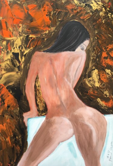Desire Through Glass Peinture intitulée "Desire Through Glass" par Sennur Üzgen, Œuvre d'art originale, Acrylique Monté sur Châssis en bois