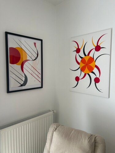 Peinture intitulée "planètes" par Fabrice Gruwe, Œuvre d'art originale, Acrylique Monté sur Châssis en bois