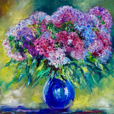 Painting titled "Phlox bouquet" by Gennadiy V. Ivanov, Original Artwork, Oil