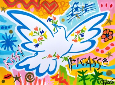 绘画 标题为“Kiss Picasso ( Trib…” 由Dr. Love, 原创艺术品, 丙烯