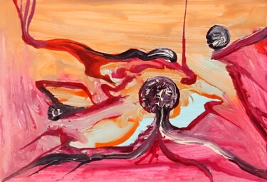 Peinture intitulée "Growing tumor tryin…" par Milto Sideris, Œuvre d'art originale, Acrylique