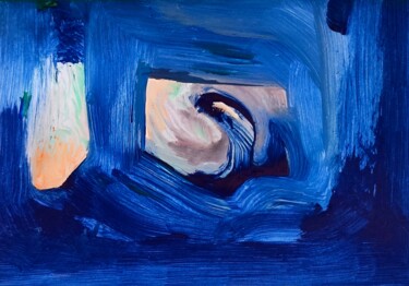 Peinture intitulée "Inside the Blueseum" par Milto Sideris, Œuvre d'art originale, Acrylique