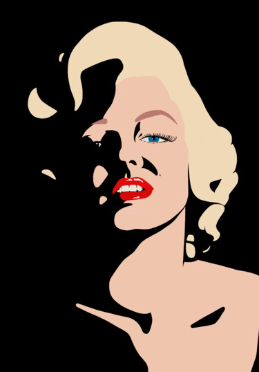 Arts numériques intitulée "Miss Monroe" par Cleber Medeiros, Œuvre d'art originale, Travail numérique 2D