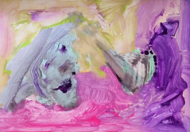 Peinture intitulée "Purple lips" par Milto Sideris, Œuvre d'art originale, Acrylique