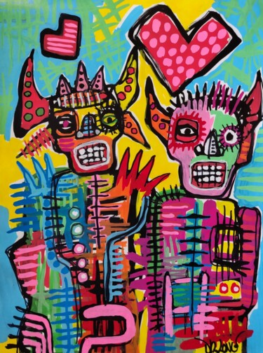 Peinture intitulée "Happy love" par Dr. Love, Œuvre d'art originale, Acrylique