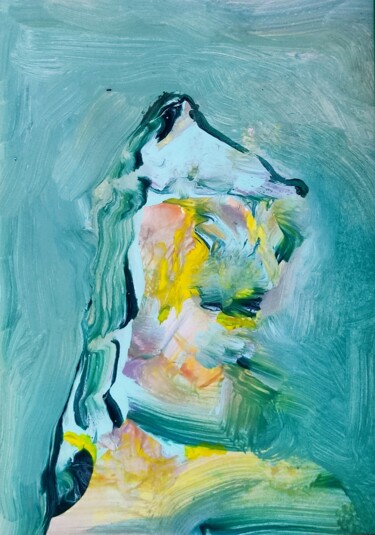 Painting titled "Artist and his loya…" by Milto Sideris, Original Artwork, Acrylic