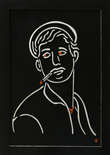 Peinture intitulée "Bebel" par Laurent Lopez Le Nébleu, Œuvre d'art originale, Acrylique Monté sur Panneau de bois