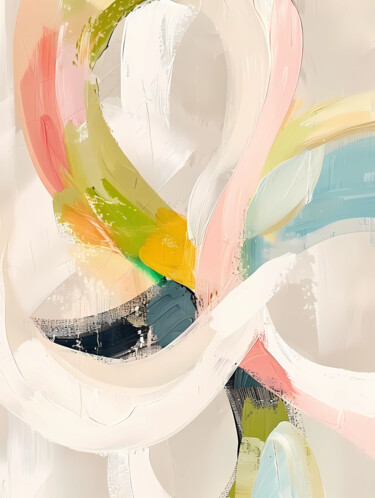 数字艺术 标题为“Rainbow curves, abs…” 由Nadezhda Dvornikova, 原创艺术品, 数字油画
