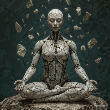 Meditation of the Machine Soul Arts numériques intitulée "Meditation of the M…" par Infinitwake, Œuvre d'art originale, Travail numérique 2D Monté sur artw…