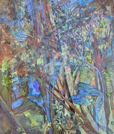 Pittura intitolato "les mares et le sou…" da Mariekverbois, Opera d'arte originale, Acrilico Montato su Telaio per barella i…