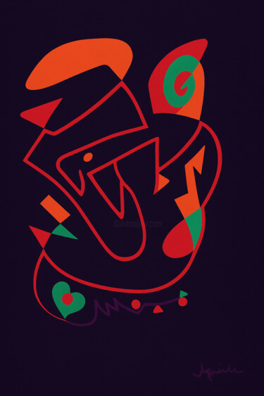 Totem Nocturne Arts numériques intitulée "Totem Nocturne" par Yahya Ahssaini, Œuvre d'art originale, Peinture numérique