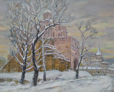 Golden Gate Pittura intitolato "Golden Gate" da Leonid Pavlenko, Opera d'arte originale, Olio Montato su Telaio per barella in legno