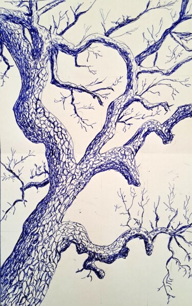 Σχέδιο με τίτλο "Dessin au stylo bic…" από Atelier Linea, Αυθεντικά έργα τέχνης, Στυλό