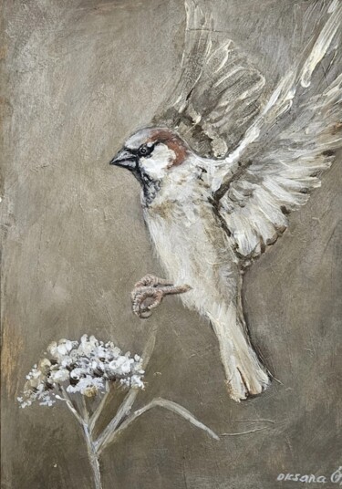 绘画 标题为“Spatz, Sparrow” 由Oksana Halupczok, 原创艺术品, 丙烯