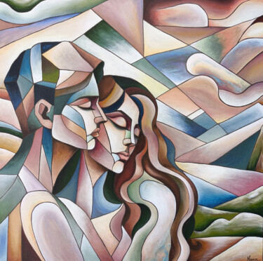Intertwined Souls Pittura intitolato "Intertwined Souls" da Hasmik Mamikonyan, Opera d'arte originale, Olio Montato su Telaio per barella in l…
