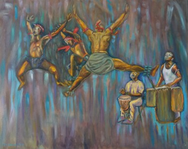 제목이 "Dança africana"인 미술작품 Freddy Monteiro Ovando로, 원작, 기름