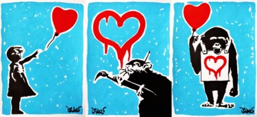 Love (triptych) ( Tribute to Banksy ) 제목이 "Love (triptych) ( T…"인 미술작품 Dr. Love로, 원작, 아크릴