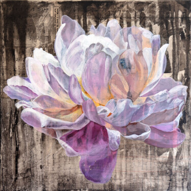 China Painting titled "China" by Silla Guerrini, Original Artwork, Oil Mounted on Wood Stretcher frame