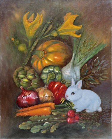 Harvest Whispers Painting titled "Harvest Whispers" by Jihea Kim, Original Artwork, Oil Mounted on Wood Stretcher frame
