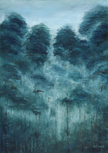 Aquamarine Misty Forest "Aquamarine Misty Fo…" başlıklı Tablo Natalia Ima tarafından, Orijinal sanat, Petrol Ahşap Sedye çerçevesi üzerine monte edi…