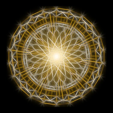 Mandala Iluminação Artes digitais intitulada "Mandala Iluminação" por Ana Paula Ferreira Silva, Obras de arte originais, Trabalho Digital 2D
