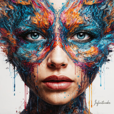 Melted Mask Arts numériques intitulée "Melted Mask" par Infinitwake, Œuvre d'art originale, Travail numérique 2D Monté sur artwork_cat.