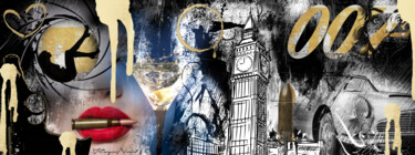 数字艺术 标题为“Gold london” 由Nicolas Reynard, 原创艺术品, 数字拼贴 安装在铝上