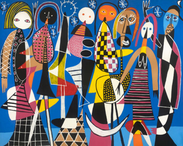 Multitud Pintura intitulada "Multitud" por Enrique Pichardo, Obras de arte originais, Acrílico