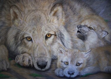 Wolf Song Σχέδιο με τίτλο "Wolf Song" από Deidra Smith, Αυθεντικά έργα τέχνης, Μολύβι
