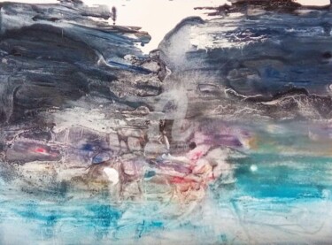 ""FACE A L'EAU"" başlıklı Tablo Paula Clemence tarafından, Orijinal sanat, Guaş boya Ahşap Sedye çerçevesi üzerine monte edi…