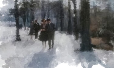 Arte digitale intitolato "Winter Walk" da Russell Newell, Opera d'arte originale, Lavoro digitale 2D