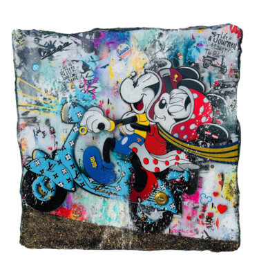 Collages titled "Ride me to Paradise" by Adriano Cuencas, Original Artwork, Acrylic