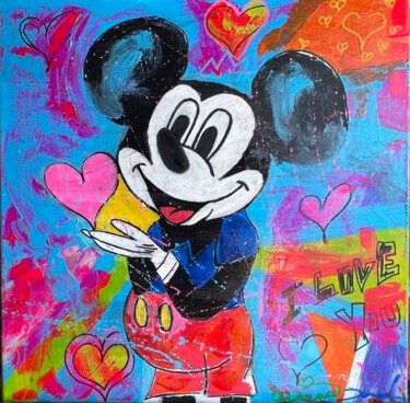 Mouse I Love You POP ART "Mouse I Love You PO…" başlıklı Tablo David Harianna tarafından, Orijinal sanat, Akrilik Ahşap Sedye çerçevesi üzerine monte…